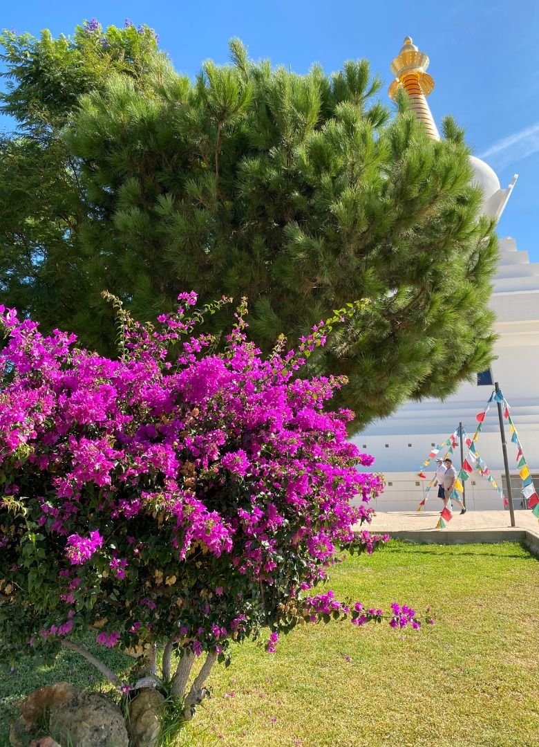 Stupa Španělsko Málaga Benalmádena Buddhistická stupa na jihu Španělska Costa del Sol lama Ole