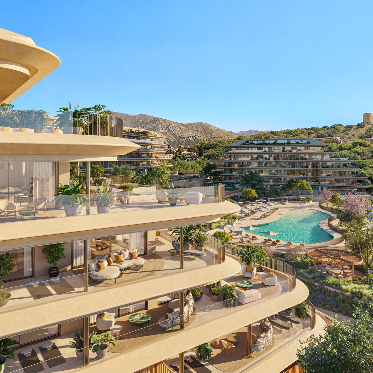 NAVEN Fuengirola – luxusní apartmány a penthousy na Costa del Sol ve Španělsku. Moderní novostavba s wellness, SPA, lagunovým bazénem, fitness centrem, coworkingem, zahradami a prémiovým designem. Nemovitosti u moře ve Fuengirole s výbornou dostupností na letiště Málaga, pláže, golfová hřiště a veškerou občanskou vybavenost.